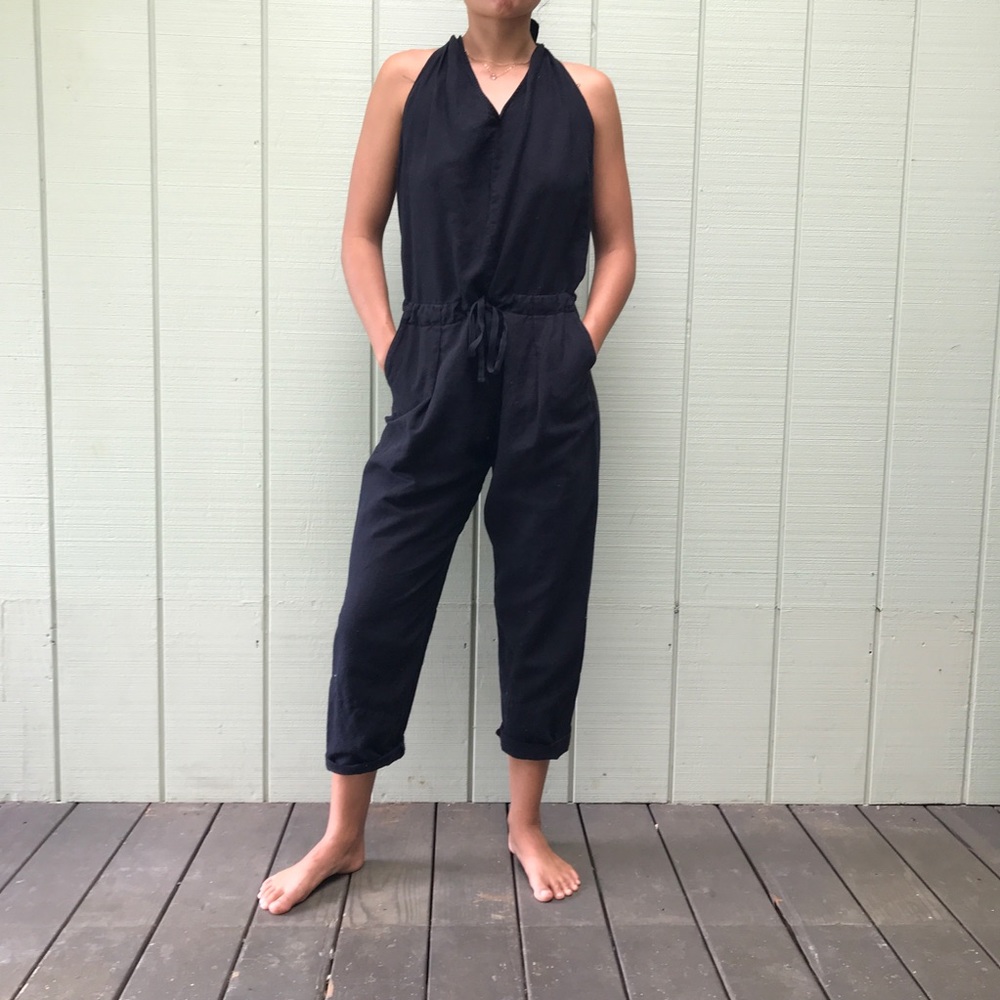 Zara Jumpsuit Linen/Cotton Black Md